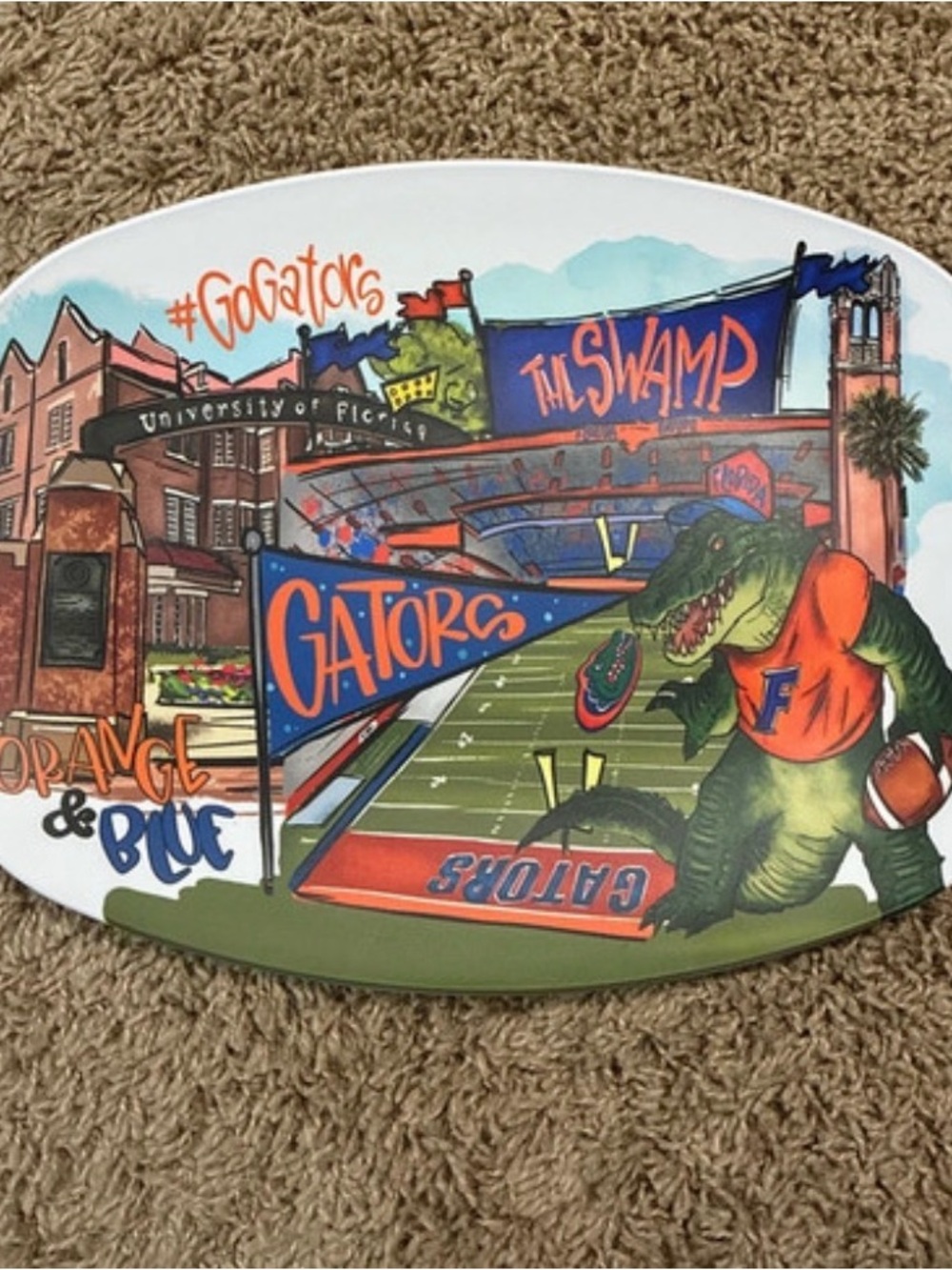 University of Florida Gators Ceramic Serving Platter - Orange & Blue